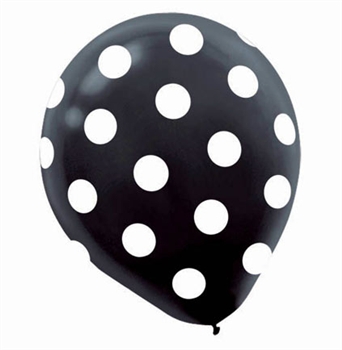 Black Polka Dot Print Sweet 16 Party Balloons | Sweet 16 Party ...