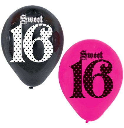 16Th Birthday Decorations for Girls, Red Black Sweet 16Th Birthday Party  Balloon