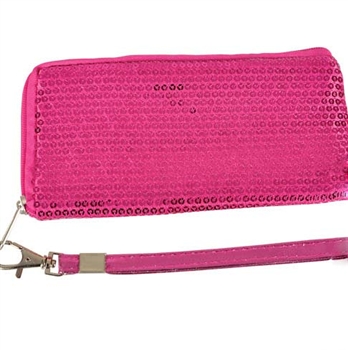 Hot Pink Sequin Wristlet