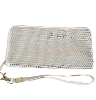 Silver Sequin Wristlet