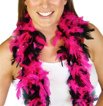 Fluffy Feather Boa: Hot Pink & Black Mix