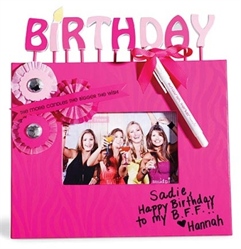 Birthday Autograph Frame: Pink Zebra