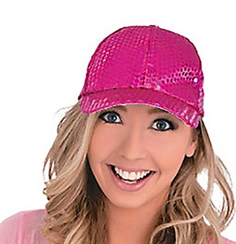 Hot Pink Sequin Baseball Cap