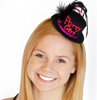 Pink & Black Party Girl Mini Hat