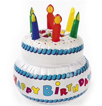 Colorful Inflatable Birthday Cake: 10 inches