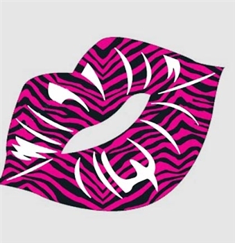 Jumbo Pink & Black Zebra Kiss Magnet