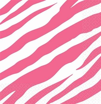 Pink Zebra Print Napkins
