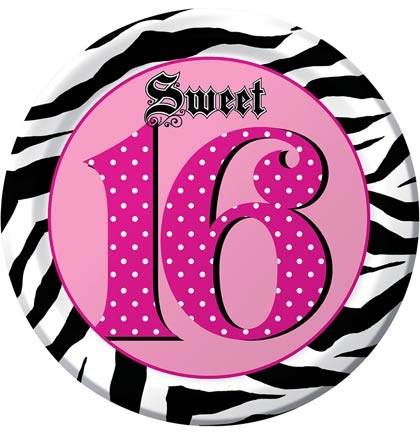 Sweet 16 Pink Zebra Print Plates | Sweet 16 Party Decorations