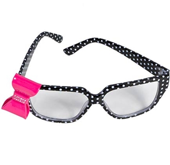 Pink Ribbon Polka Dot Glasses