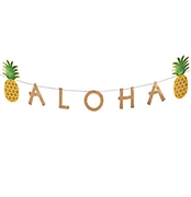 Pineapple Aloha Glitter Banner: 7 Ft