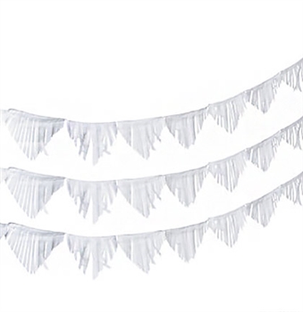 White Fringe Pennant Banner