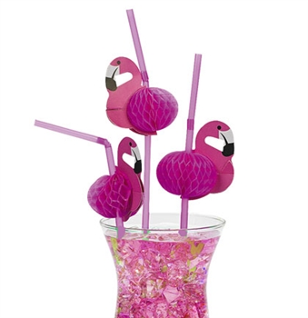 Pink Flamingo Straws