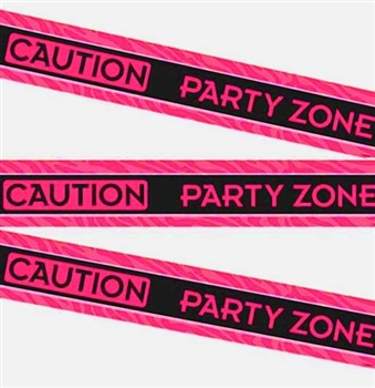 Pink Caution Party Zone Streamer